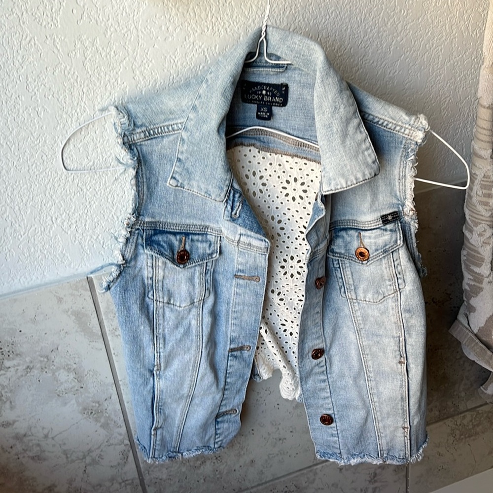 Lucky Brand Jean jacket vest